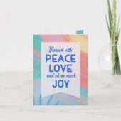 Carte Pastel Abstract Peace Love Joy Christmas Card (Devant)
