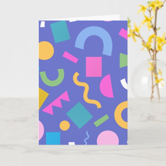 Carte Pastel Abstract Shapes Pattern Design (Fleur jaune)