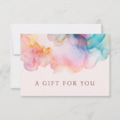 Carte Pastel Alcohol Ink Gift Certificate Card (Devant)