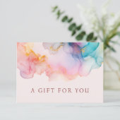 Carte Pastel Alcohol Ink Gift Certificate Card (Debout devant)