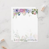 Carte Pastel aquarelle fleurie Jérémie 29:13 Écriture (Devant/Arrière en situation)