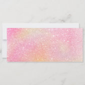 Carte Pastel arc-en-ciel parties scintillant rose certif (Dos)