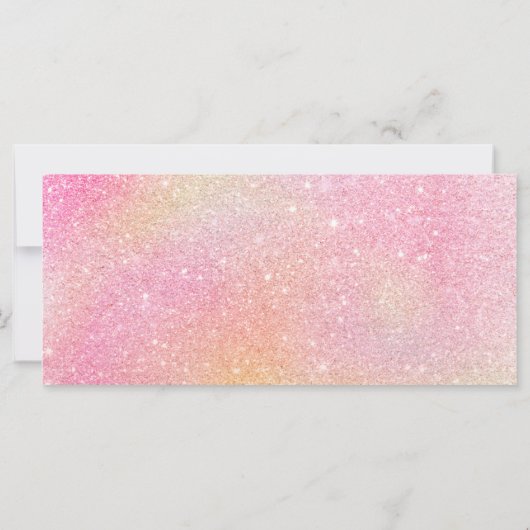 Carte Pastel arc-en-ciel parties scintillant rose certif (Dos)