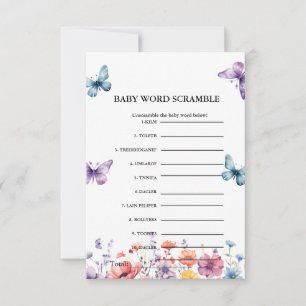 Carte Pastel Baby mot brouillage baby shower jeu