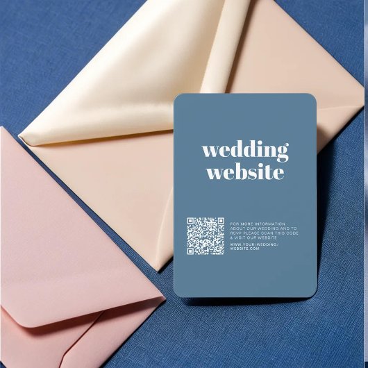Carte Pastel Blue RSVP avec code QR et personnalis
