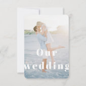 Carte Pastel Blue RSVP avec code QR et personnalis (Dos)