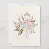 Carte Pastel Boho Neutre Floral Élégante Fête des mariée (Dos)