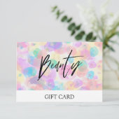 Carte *~* Pastel Bulles AbstraitesCARTE CADEAU DE BEAUTÉ (Debout devant)