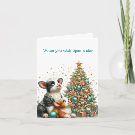 Carte Pastel Christmas Cow Holiday Card (Devant)