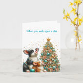 Carte Pastel Christmas Cow Holiday Card (Fleur jaune)