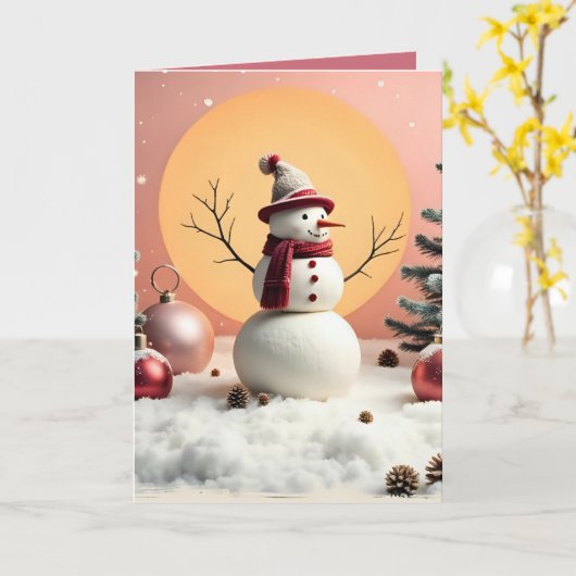 Carte Pastel Christmas - Folded Greeting Card (Fleur jaune)