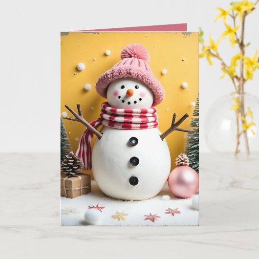Carte Pastel Christmas - Folded Greeting Card  (Fleur jaune)