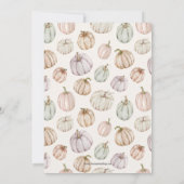Carte Pastel Citrouille Couples Douche Automne Invitatio (Dos)