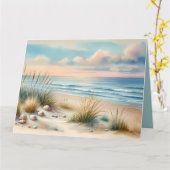 Carte Pastel Coastal Dunes Watercolor (Fleur jaune)