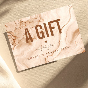 Carte Pastel Cream Marbre Chic Elégant Beauté Salon Amou