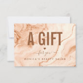 Carte Pastel Cream Marbre Chic Elégant Beauté Salon Amou (Devant)