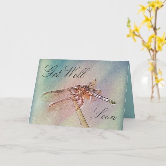 Carte Pastel Dragonfly (Fleur jaune)