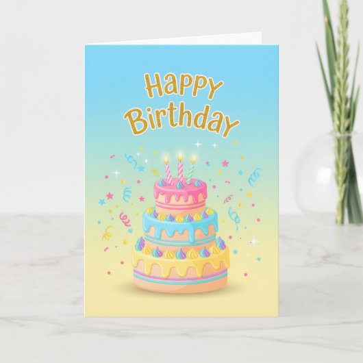 Carte Pastel Drip Cake Birthday Card (Devant)