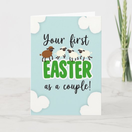 Carte Pastel Easter Sheep Couple Card (Devant)