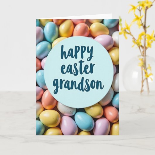 Carte Pastel Egg Easter Card (Fleur jaune)