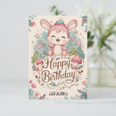 Carte Pastel Enchanted Bunny Digital Anniversaire (Debout devant)
