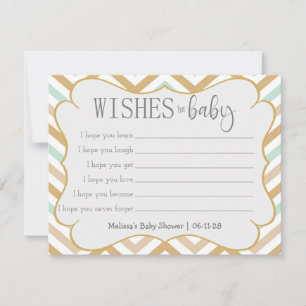 Carte Pastel Gold et Green Zig Zag voeux bébé