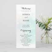 Carte Pastel Green and Yellow Sparkling Wedding Programm (Debout devant)