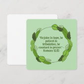 Carte Pastel Green Leaf Floral Wreath Religion Blank (Devant / Derrière)
