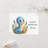 Carte Pastel Happy Dino Anniversaire (Devant/Arrière en situation)