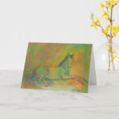 Carte Pastel Horse Grey ou Note (Fleur jaune)