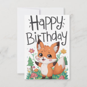 Carte Pastel Jovely Fox Anniversaire