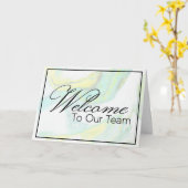 Carte Pastel Marbled Bienvenue dans l'équipe Nouveau emp (Fleur jaune)