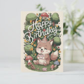 Carte Pastel Mystical Wolf Digital Anniversaire (Debout devant)