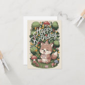Carte Pastel Mystical Wolf Digital Anniversaire (Devant/Arrière en situation)