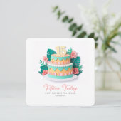 Carte Pastel Paper-Cut Cake 15th Birthday (Debout devant)