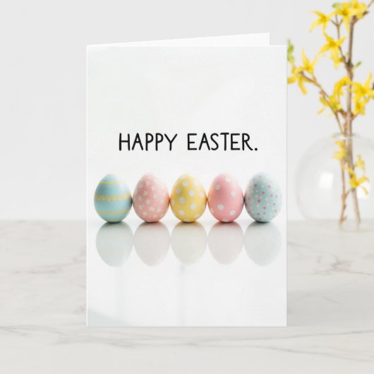 Carte Pastel Pattern Happy Easter Card (Fleur jaune)