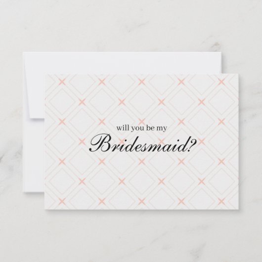 Carte Pastel Peach et Creative Will You Be My Bridesmaid (Devant)