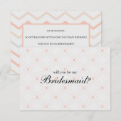 Carte Pastel Peach et Creative Will You Be My Bridesmaid (Devant / Derrière)