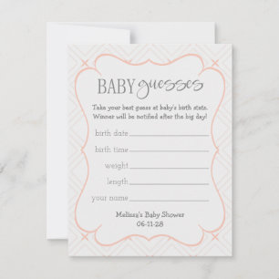 Carte Pastel Peach et Crème Géométrique Suppositions Béb