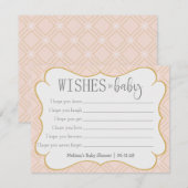 Carte Pastel Peach et Gold Géométrique Wis pour bébé (Devant / Derrière)