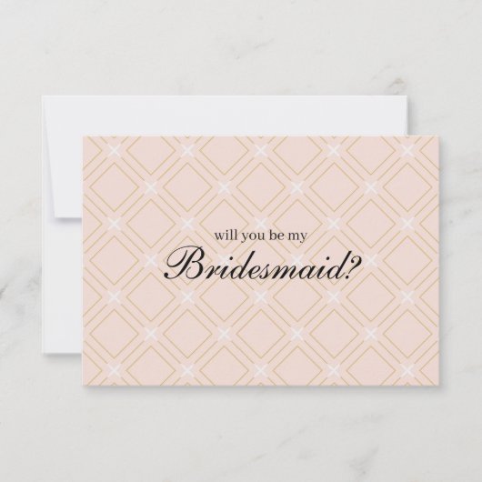 Carte Pastel Peach et Gold Will you will be My Bridesmai (Devant)