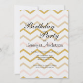 Carte Pastel Peach et Gold Zig Zag (Devant)