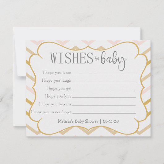 Carte Pastel Peach et Gold Zig Zag Wives for Baby (Devant)