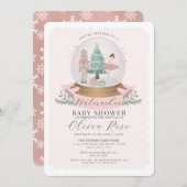 Carte Pastel Pink Christmas Nutcracker fille baby shower (Devant / Derrière)