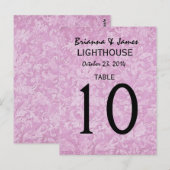 Carte Pastel Pink Mariage damassé (Devant / Derrière)