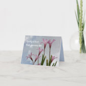Carte Pastel Pink Pluie Lilies Springtime Floral Card (Devant)