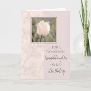 Carte Pastel Pink Tulips Grand-fille Anniversaire