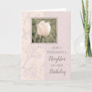 Carte Pastel Pink Tulips Voisin Anniversaire