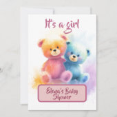 Carte pastel pour une baby shower avec une fille e (Devant)