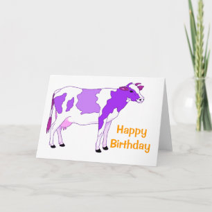 Carte Pastel Purple Cow Anniversaire